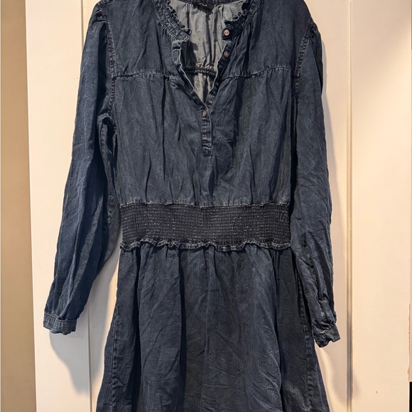 Rails NWOT Shawna Dark Vintage Smocked Waist Long Sleeve Denim Dress Size XL - Picture 5 of 9